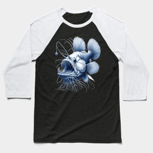 19th-Century Natural History-Inspired Angler Fish Design" Baseball T-Shirt